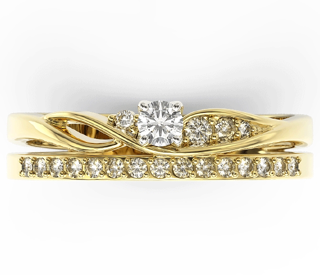 Pierścionek z żółtego złota z cyrkoniami swarovski bp-77z-c
