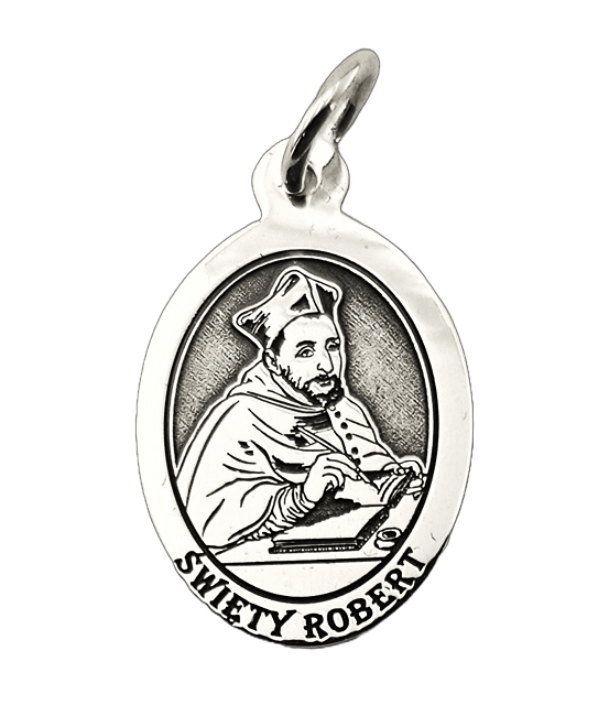 Image of Medalik srebrny z wizerunkiem Św. Roberta Bellamina