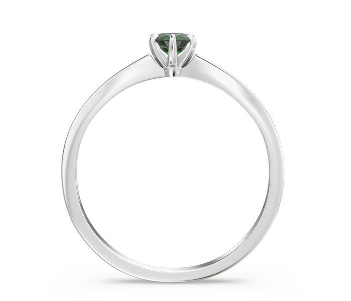 Pierścionek zaręczynowy z białego złota ze szmaragdem CP-2420B
