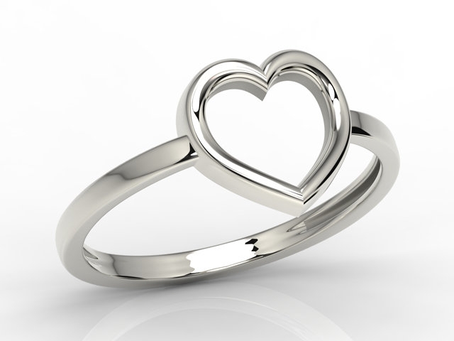Image of Srebrny pierścionek w kształcie serca AP-S-50