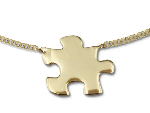 Image of Naszyjnik ze złota - celebrytka z motywem Puzzle - Model 17