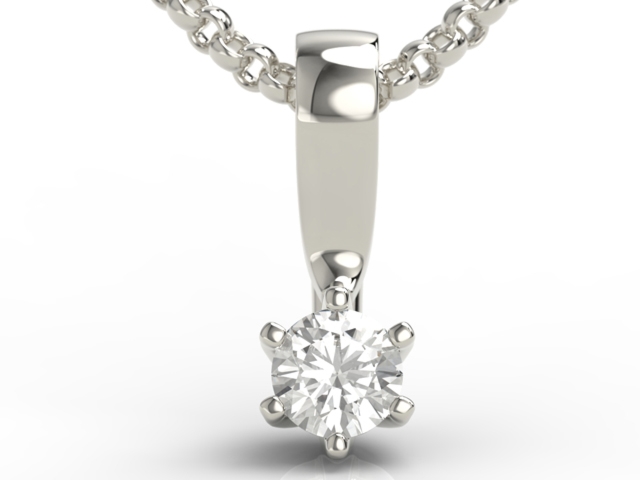 Wisiorek z białego złota z cyrkonią LPW-8027B-C