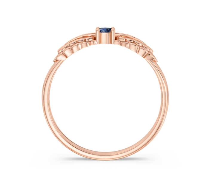 Pierścionek z różowego złota z szafirem i brylantami CP-62P