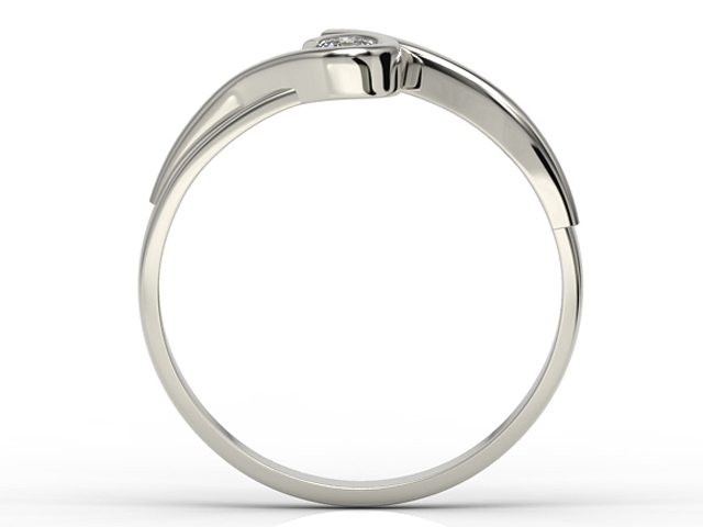 Pierścionek z białego złota z brylantem 0,12 ct model AP-3212B
