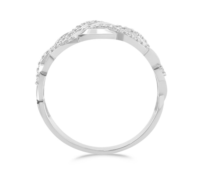 Pierścionek z białego złota z cyrkoniami CP-56B-C