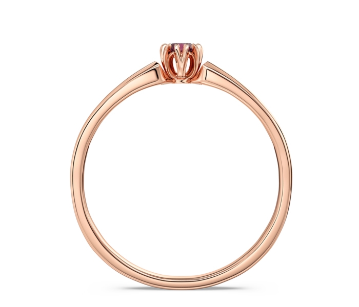 Pierścionek zaręczynowy z różowego złota z rubinem BP-2110P