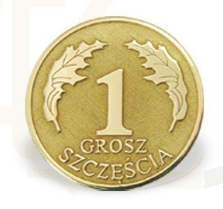 Image of Grosz "na szczęście" ze złota S-4Z doskonały prezent na I Komunie Św.