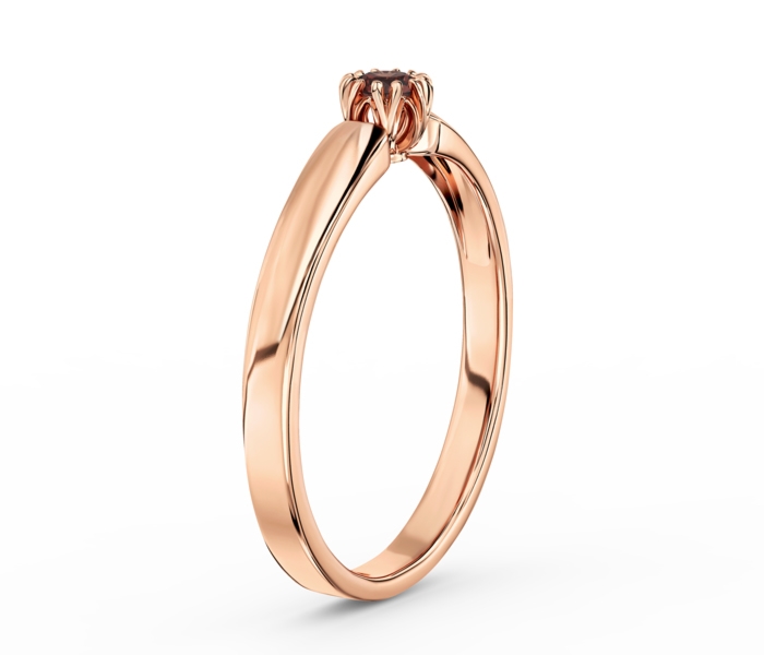 Pierścionek zaręczynowy z różowego złota z granatem BP-2110P