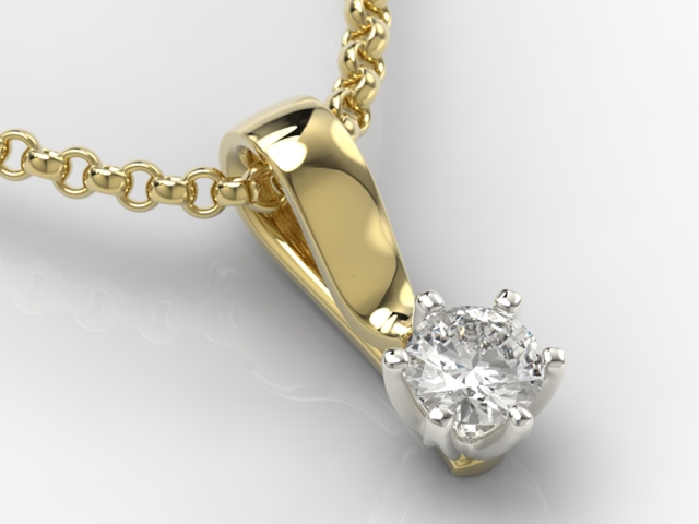 Wisiorek z żółtego i białego złota z cyrkonią LPW-8027ZB-C