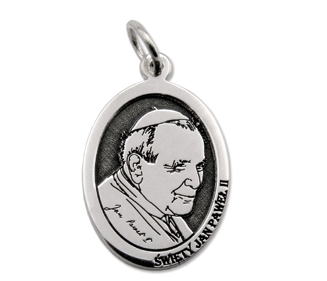 Image of Medalik srebrny z wizerunkiem Ojca Świętego Jana Pawła II MED-JP2-01