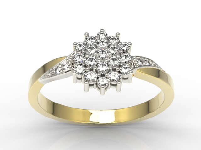 Pierścionek z żółtego i białego złota z cyrkoniami AP-34ZB-C