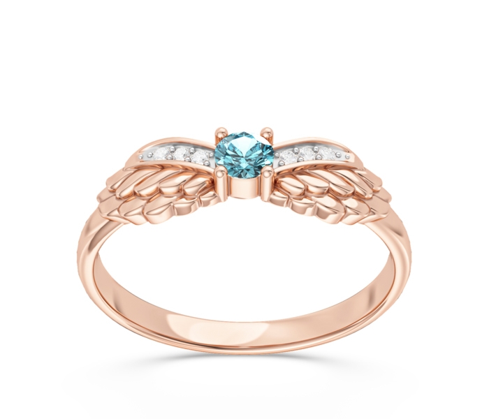 Pierścionek z różowego złota z topazem i brylantami CP-62P
