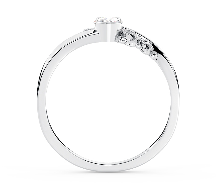 Pierścionek z białego złota ap-39b z białym szafirem i diamentami 0,03 ct