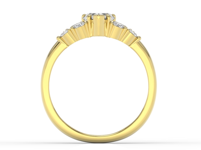 Pierścionek z żółtego złota z białym topazem swarovski i cyrkoniami bp-54z-c