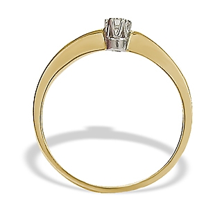 Pierścionek zaręczynowy z żółtego i białego złota z diamentem 0,06 ct, wzór ap-1006zb