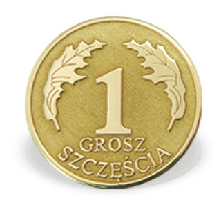 Image of Grosz "na szczęście" ze złota M-1Z doskonały na ślub lub każdą rocznicę