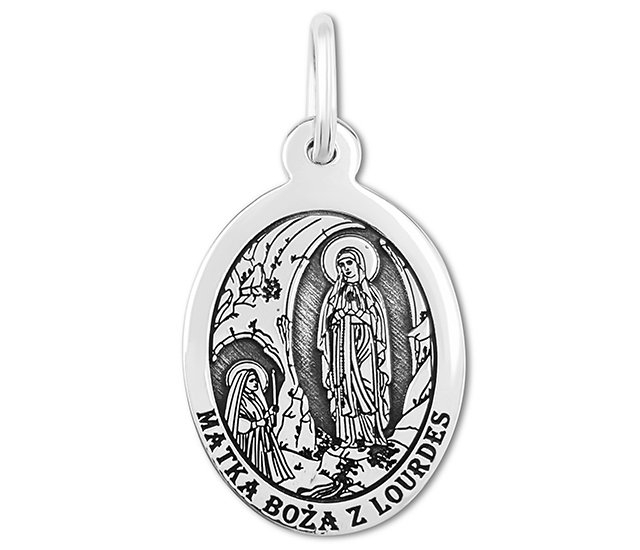Medalik srebrny z wizerunkiem Matki Boej z Lourdes _02