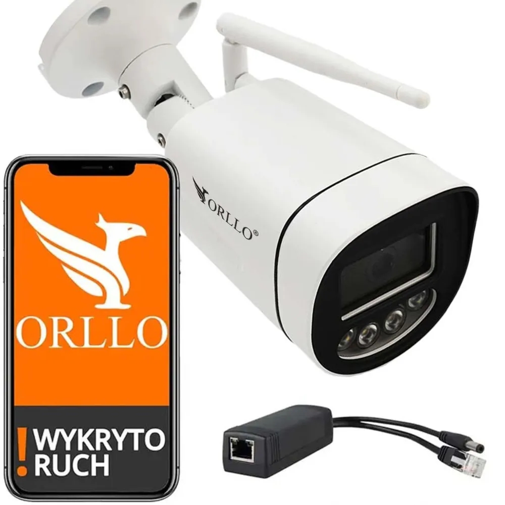 Kamera Zewnętrzna WiFi ORLLO Z1 4K + Splitter POE