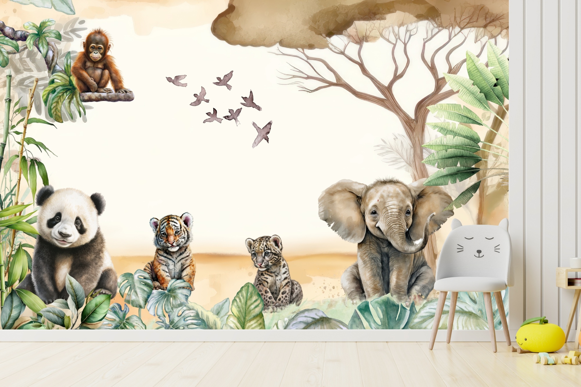 Fototapeta dla dzieci młode zwierzęta Safari M126