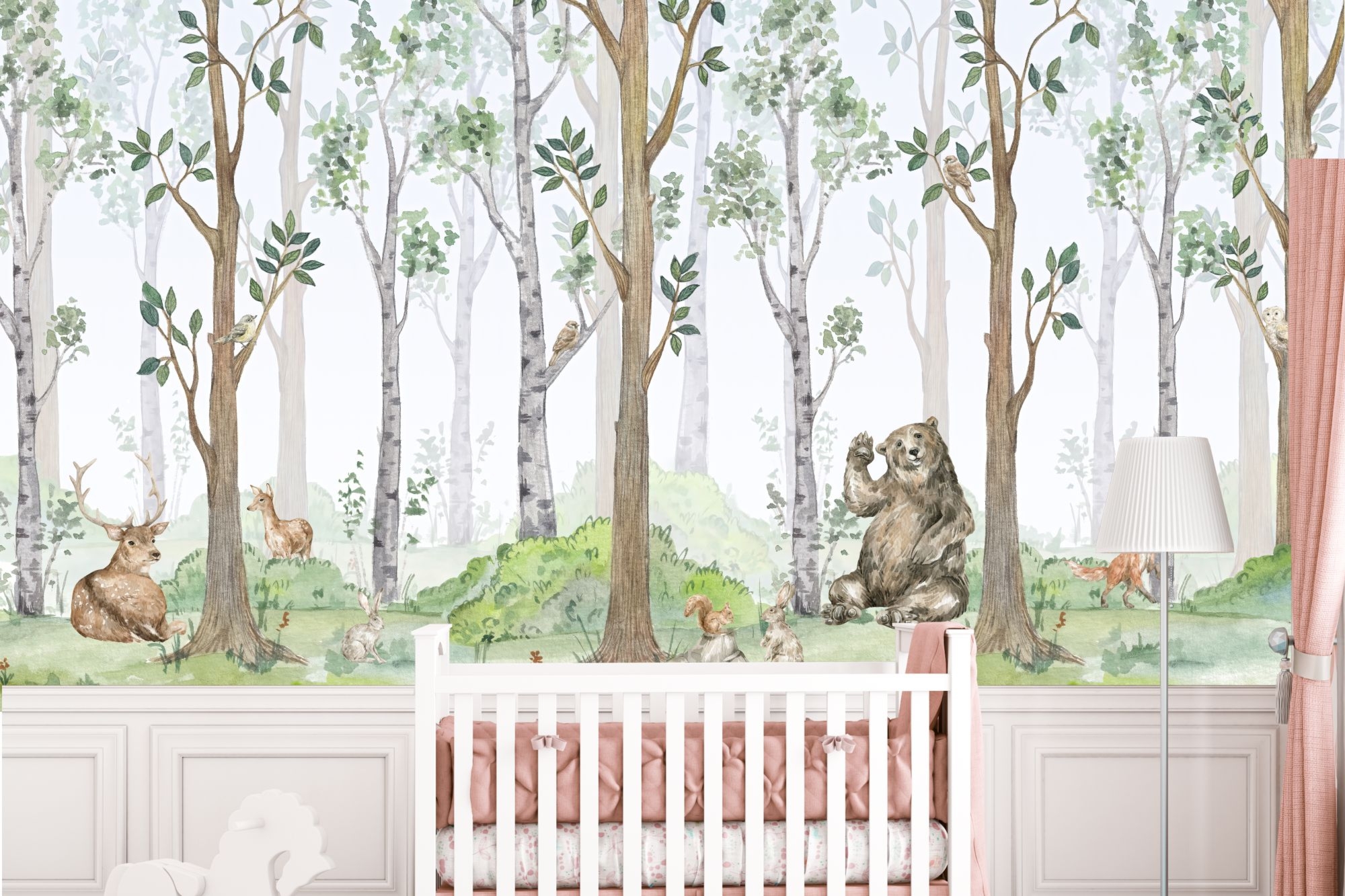 Fototapeta dla dzieci las i jego zwierzęta M015