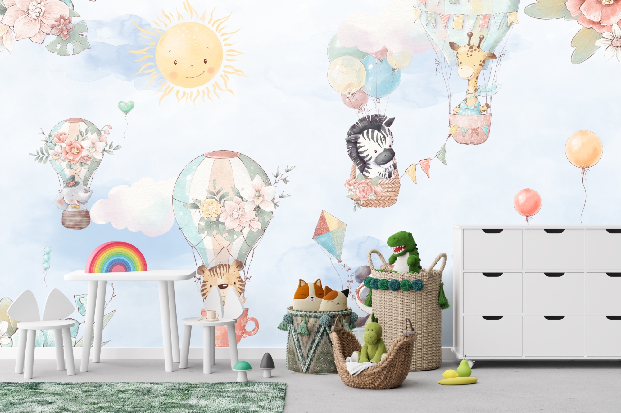 Fototapeta dla dzieci latające filiżanki M028