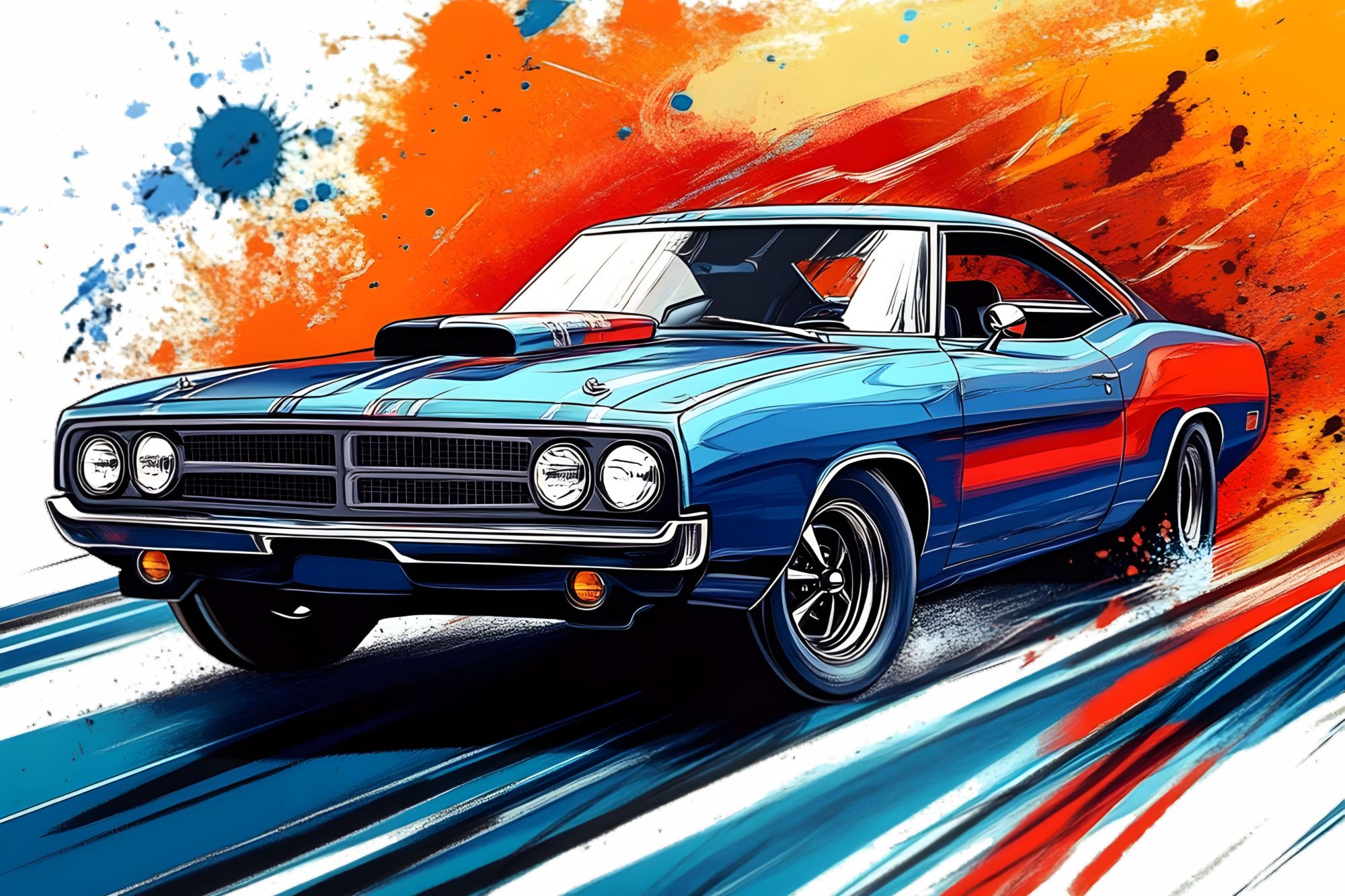 Fototapera samochód auto Dodge Coronet muscle car szkic 290G Nr. 5823A