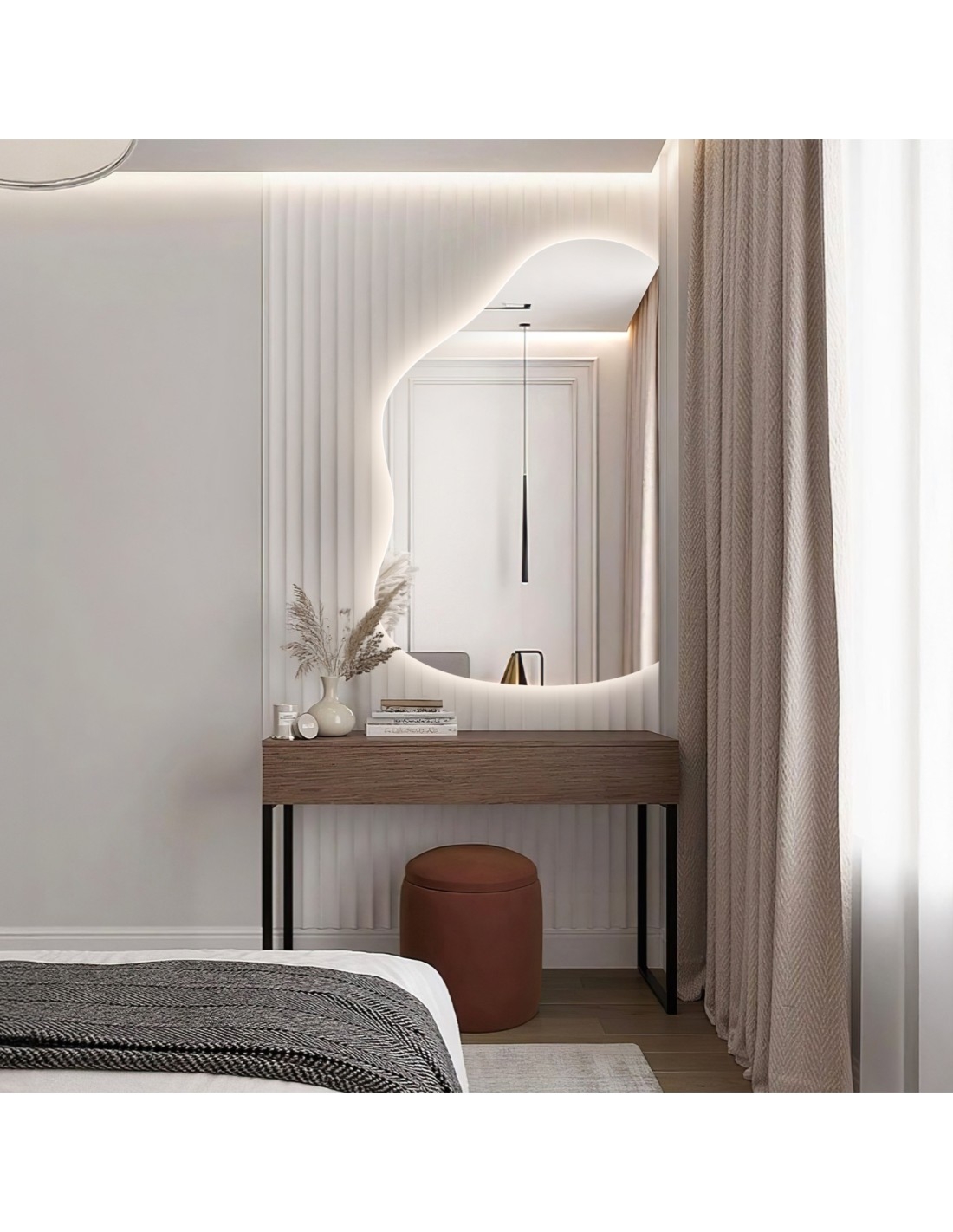 Lustro organiczne ścięty bok z podświetleniem LED – STONE LED ŚCIĘTY BOK