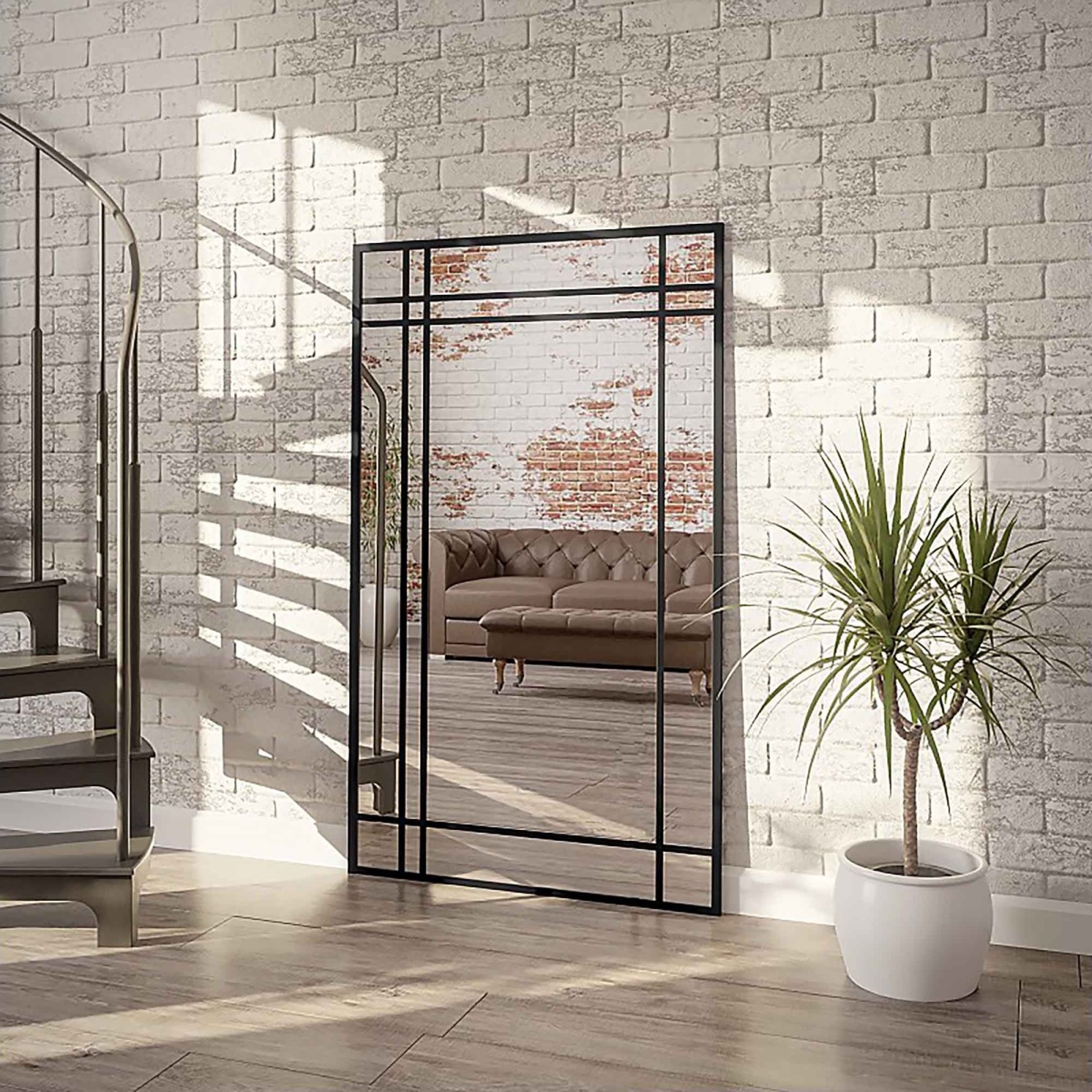 Lustro loft ze szprosami – MARKUS – kolor ramy do wyboru
