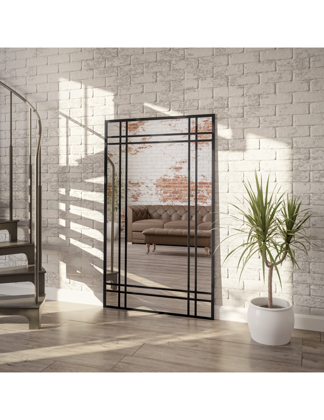 Lustro loft ze szprosami – DEMETER BIS – kolor ramy do wyboru