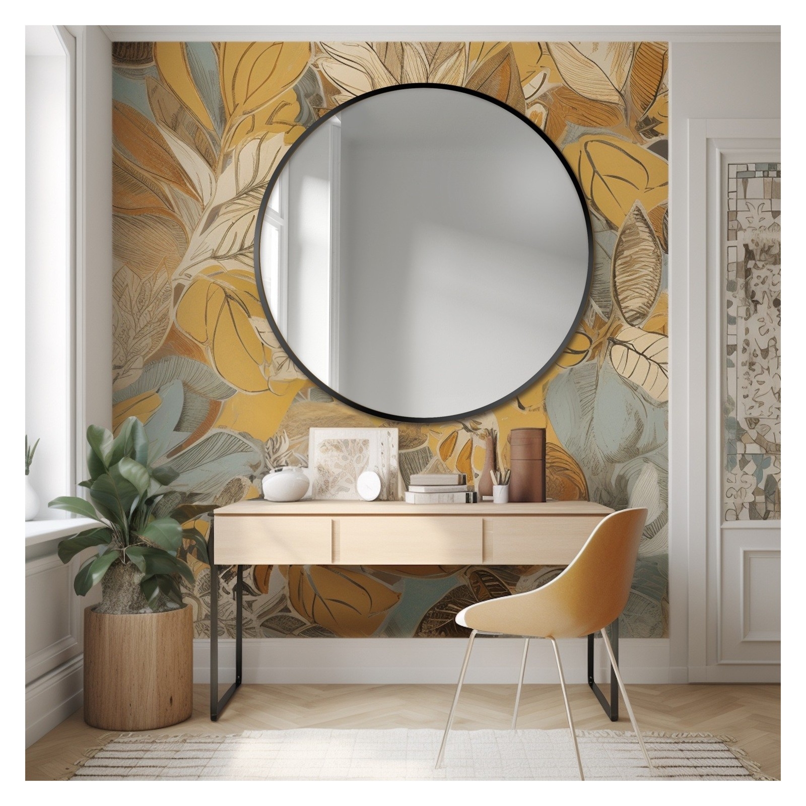 Lustro okrągłe OTYLIA czarne w ramie mdf slim – OTYLIA W RAMIE fi 120 –  PROMOCJA W- 41