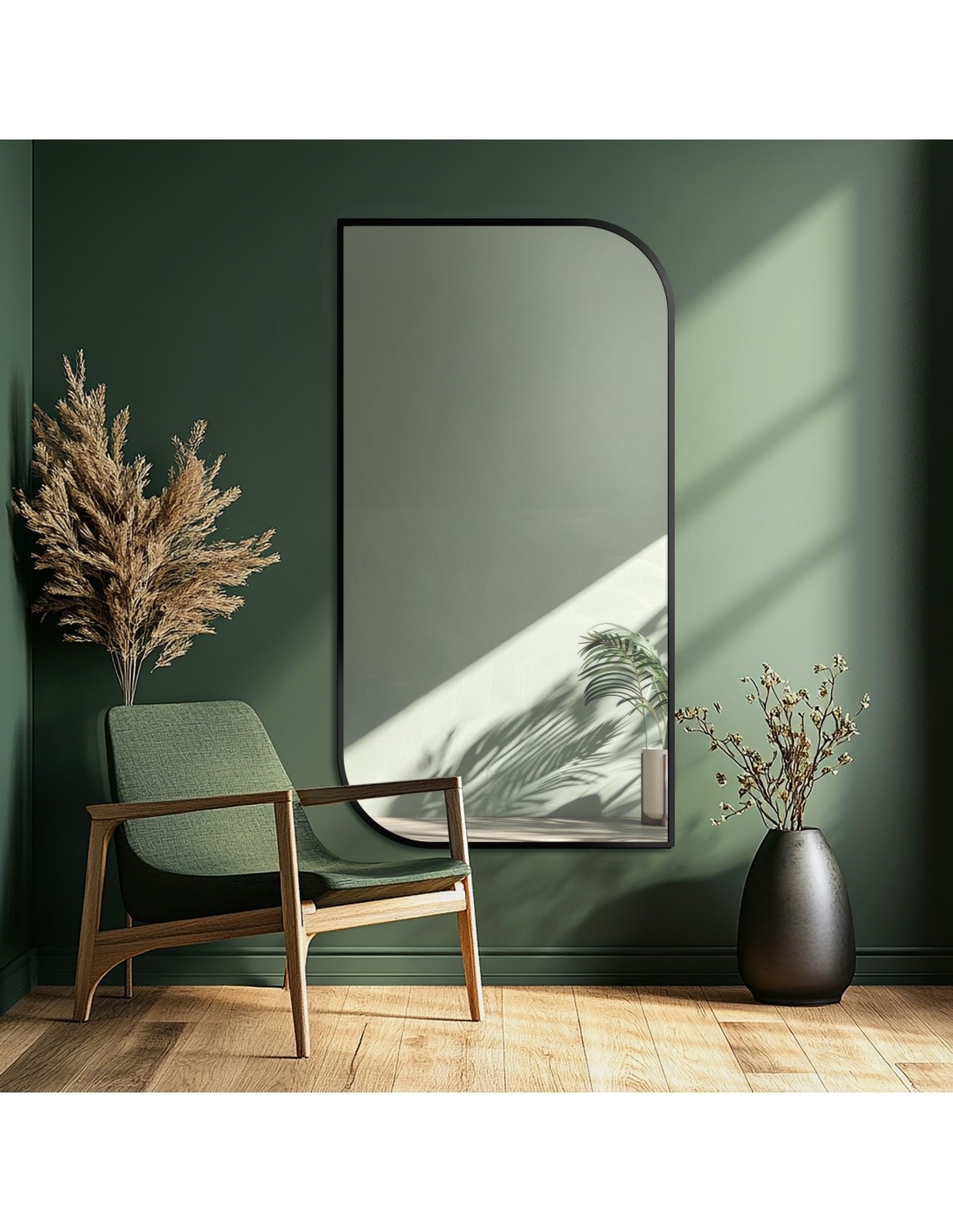 Lustro w ramie czarnej MDF SLIM – ŁEZKA – kolor ramy do wyboru