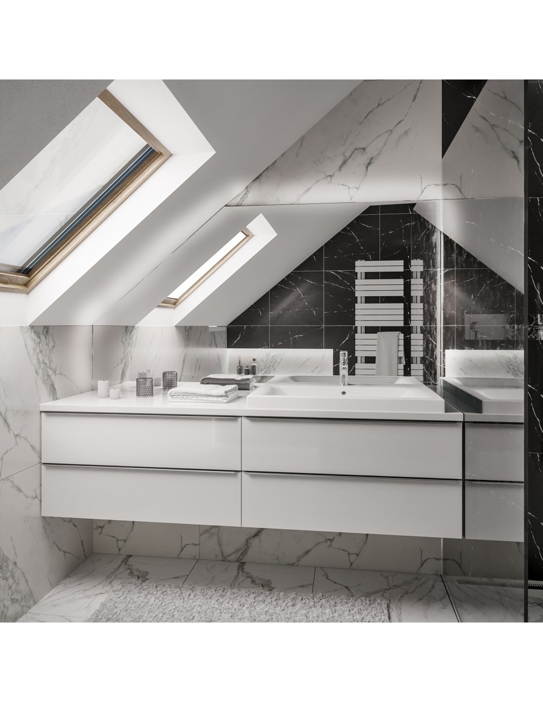 Lustro na poddasze z podświetleniem LED – NA WYMIAR – IZERA LED