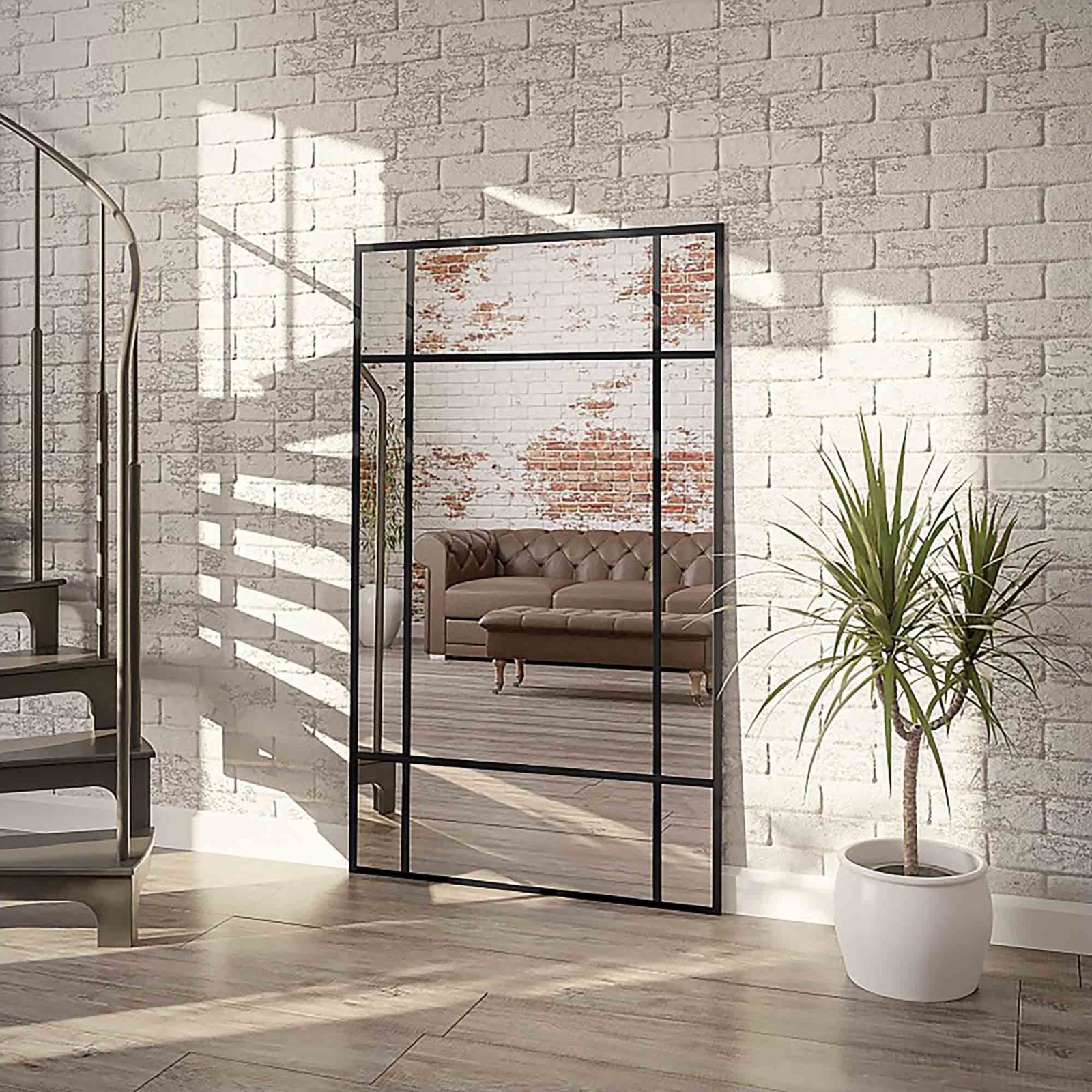 Lustro loft ze szprosami – ROLAND – kolor ramy do wyboru