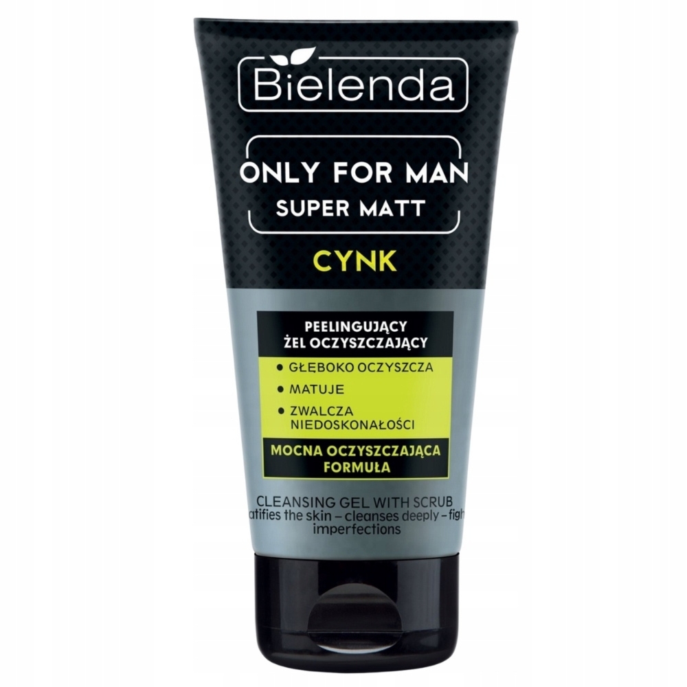 Bielenda Only For Man Super Matt Męski Peeling Żel Do Mycia Twarzy 150g