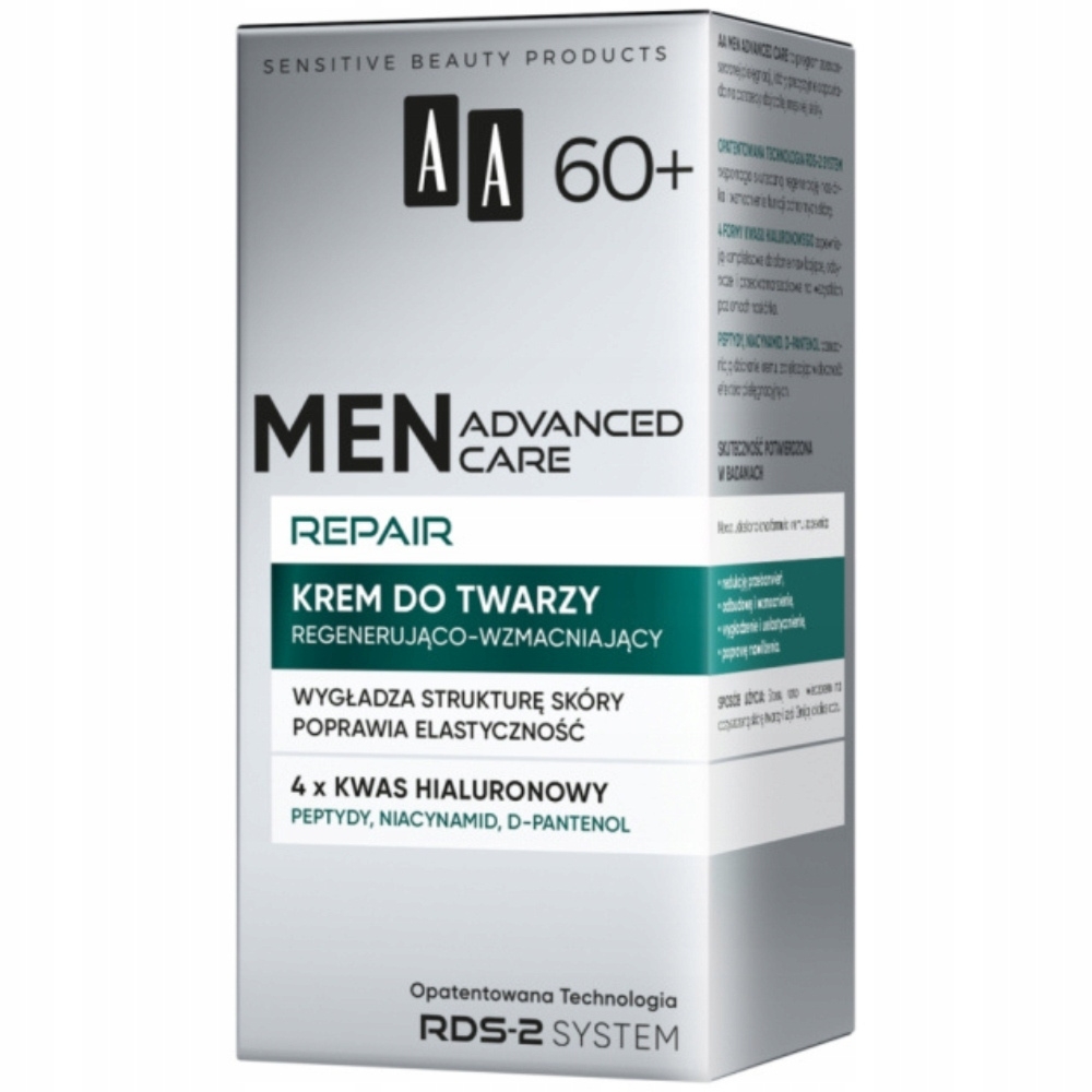 AA Men Advanced Care Repair Wzmacniający Krem Do Twarzy Peptydowy 60+ 50ml