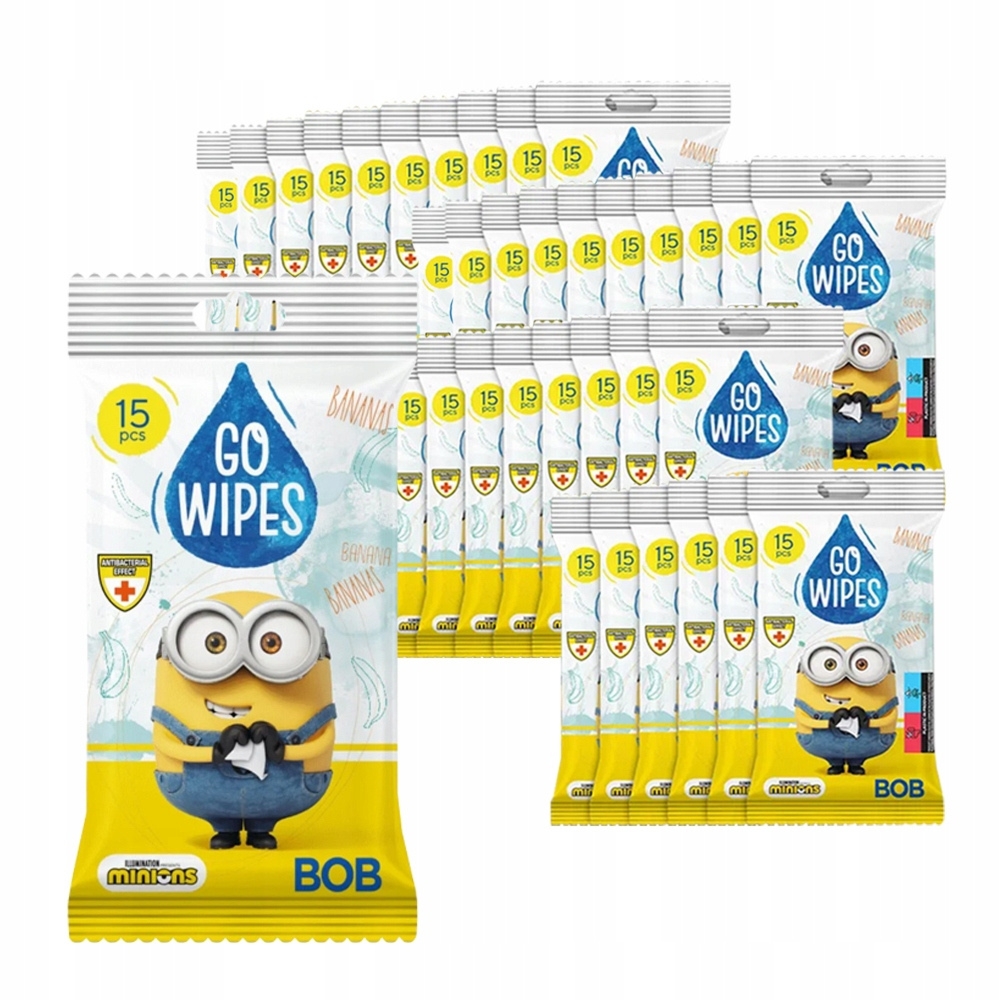 GoWipes Uniwersalne Odświeżające Chusteczki Nawilżane Minionki Karton 35szt