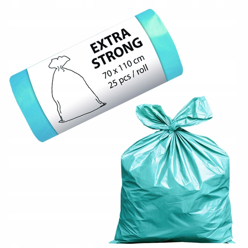 AluFix Worki Na Śmieci Extra Mocne Wytrzymałe z Folii HDPE 120L 25 Sztuk