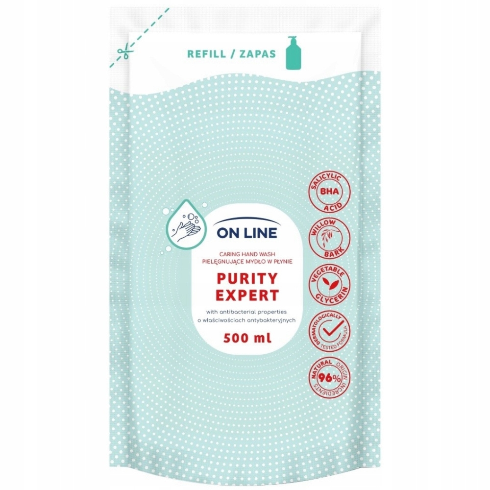 On Line Purity Expert Antybakteryjne Mydło w Płynie Uzupełniające 500ml