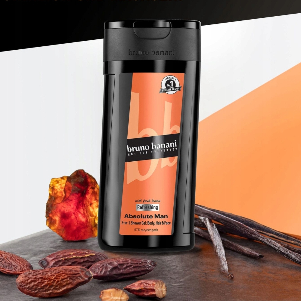 Bruno Banani Absolute Męski Żel Pod Prysznic 3w1 Ciało Włosy Twarz 250ml