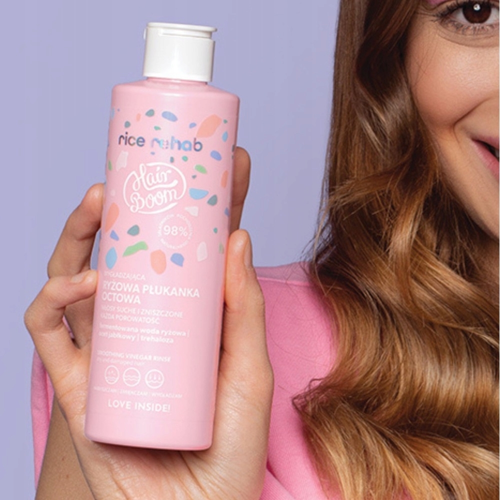 HairBoom Ryżowa Płukanka Octowa Do Włosów Wygładzająca Włosy Suche 200ml