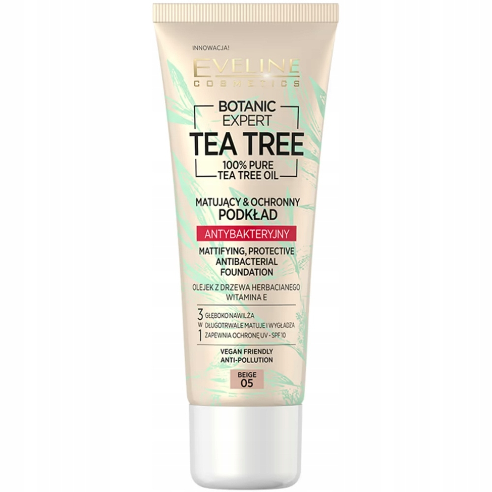 Eveline Tea Tree Matujący Podkład Antybakteryjny SPF10 05 Beige 30ml