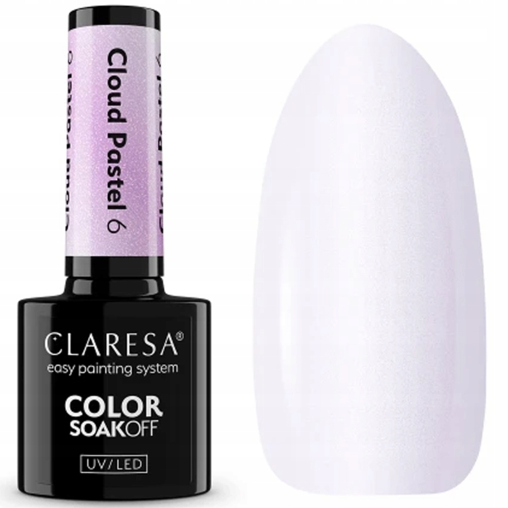 Claresa Lakier Hybrydowy Do Paznokci Jasny Perłowy Fiolet Cloud Pastel 6 5g