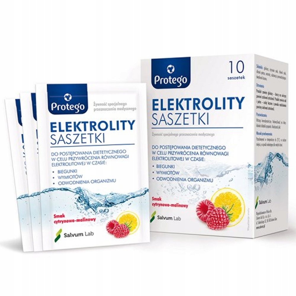 Protego Elektrolity Suplement Diety Nawodnienie Malina Cytryna 10 Saszetek