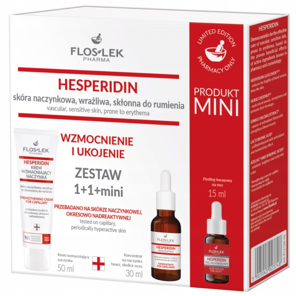 Floslek Hesperidin Zestaw Kosmetyków Krem Do Twarzy + Koncentrat + Peeling