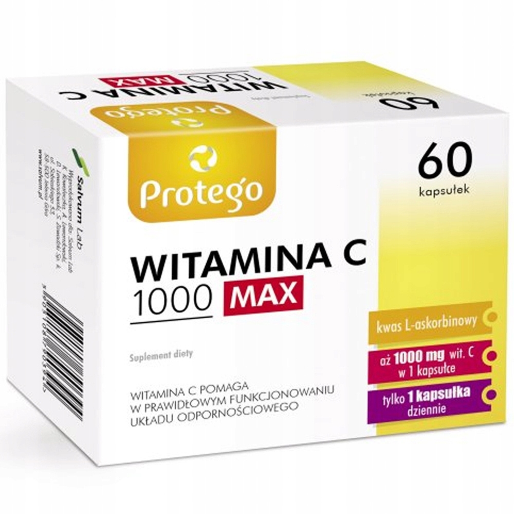 Protego Witamina C 1000 MAX Suplement Diety Układ Odpornościowy 60 Kapsułek