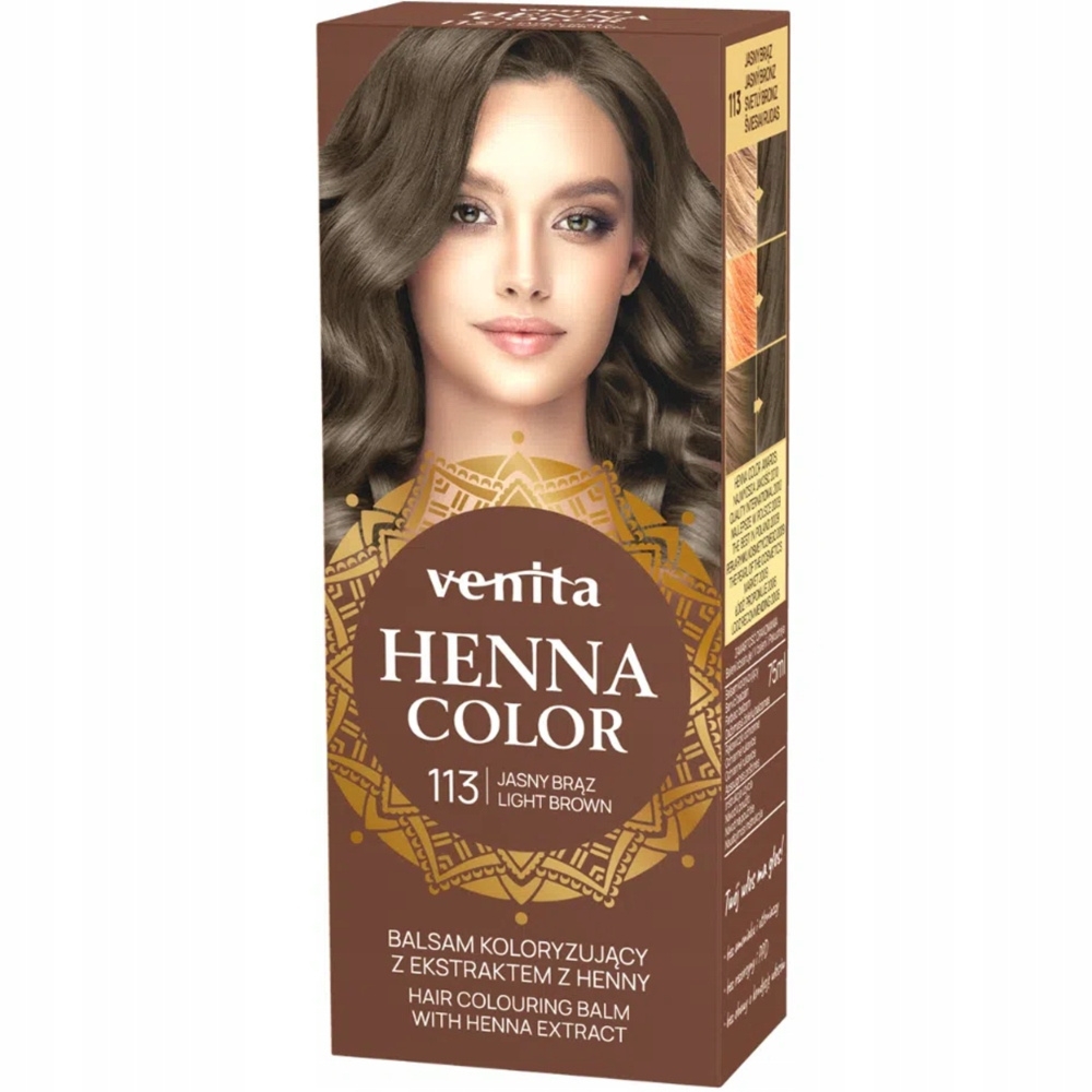 Venita Ziołowy Balsam Koloryzujący Naturalna Henna Do Włosów 113 Jasny Brąz