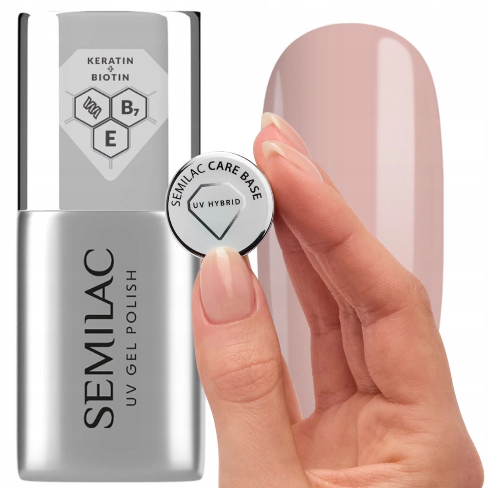 Semilac Care Base Baza Do Lakierów Hybrydowych z Keratyną Biotyną Wit E 7ml