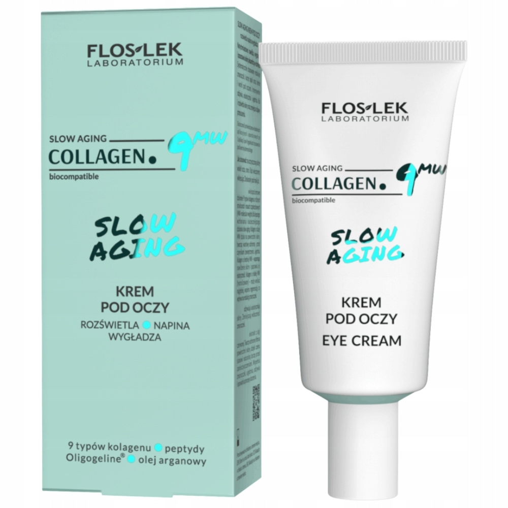 Floslek Collagen Slow Aging Rozświetlający Krem Pod Oczy Napinający 30ml