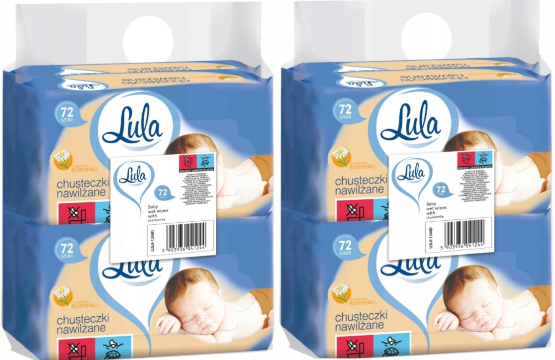 Lula Chusteczki Nawilżane Rumianek 4×72 sztuki