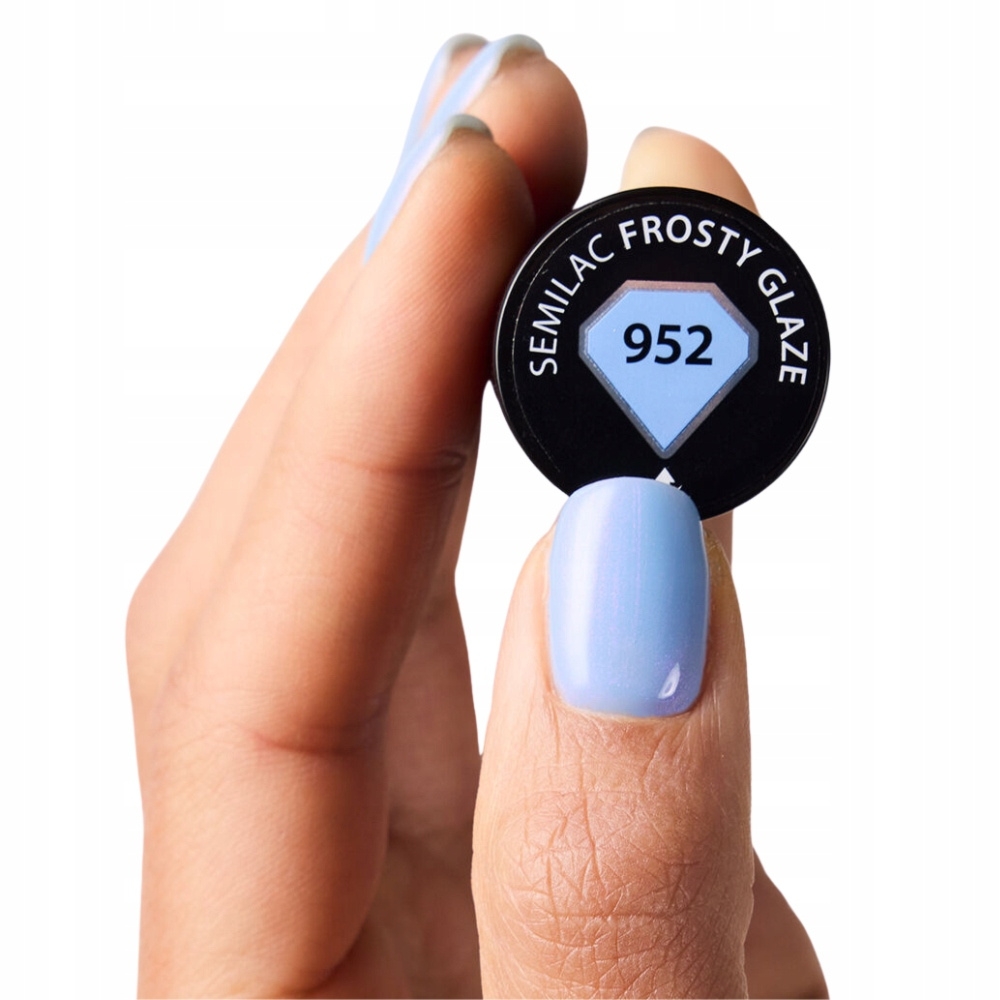 Semilac Lakier Hybrydowy Do Paznokci Manicure Błękit 952 Frosty Glaze 7ml